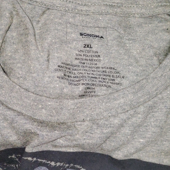 Gray graphic tee David Bowie S/S size 2XL NWOT - Picture 2 of 2